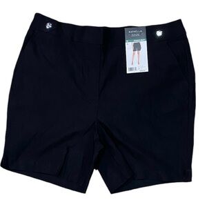 Rafaella Women’s Stretch Shorts Black Functional Pockets ~